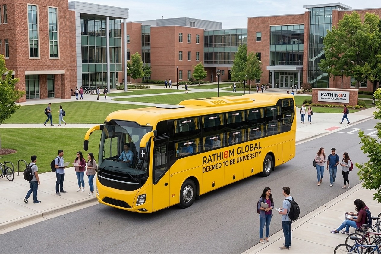 Rathinam Global University AC bus service coach