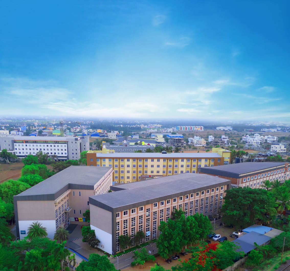 Rathinam Global University academic buildings seen from above