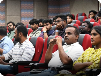 Students at an industry seminar