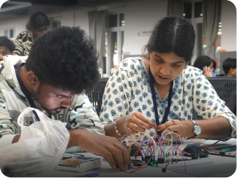 Participants working on a hands-on project