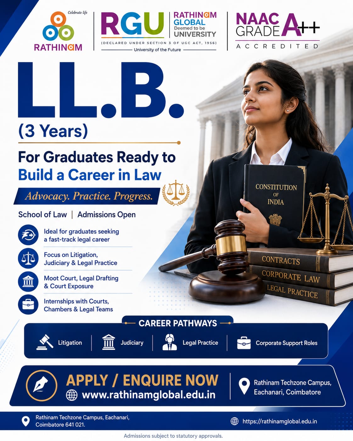 LL.B. three year programme poster